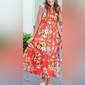 Olivaceous Floral Maxi Dress